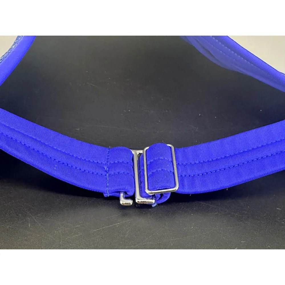 VENUS Royal Blue Halter Bikini Top 34G/36DDD Textured Silver Hardware